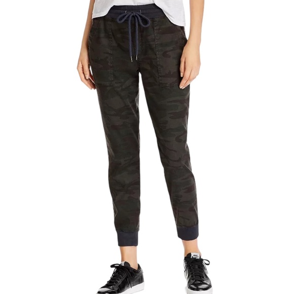 Level 99 Gabrielle Jogger Pants Size Small Camo Linen Tencel Lyocell Mid-Rise - Picture 1 of 11